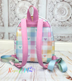 Mini Backpack - Rainbow Gingham Mouse Head