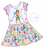 PREORDER - Whimsical Princesses - Isla DRESS w/panel - Dragon Princess