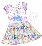 PREORDER - Whimsical Princesses - Isla DRESS w/panel - Glass Slipper Princess