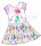 PREORDER - Whimsical Princesses - Isla DRESS w/panel - Mermaid Princess