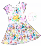 PREORDER - Whimsical Princesses - Isla DRESS w/panel - Snow Princess