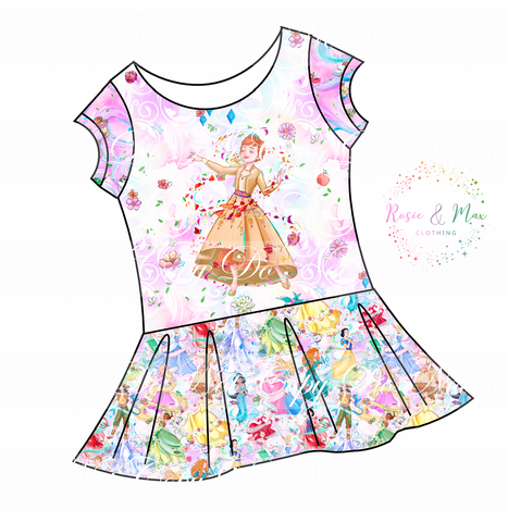 PREORDER - Whimsical Princesses - Isla Tunic w/PANEL - Ice Sister Princess