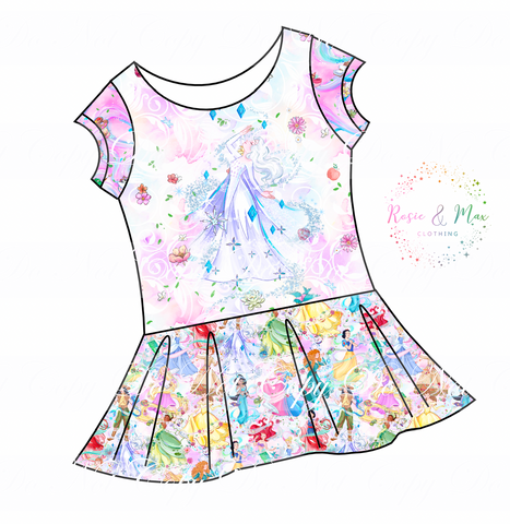 PREORDER - Whimsical Princesses - Isla Tunic w/PANEL - Ice Queen