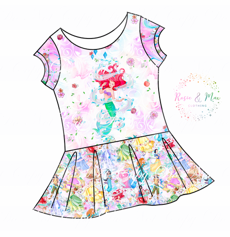 PREORDER - Whimsical Princesses - Isla Tunic w/PANEL - Mermaid Princess