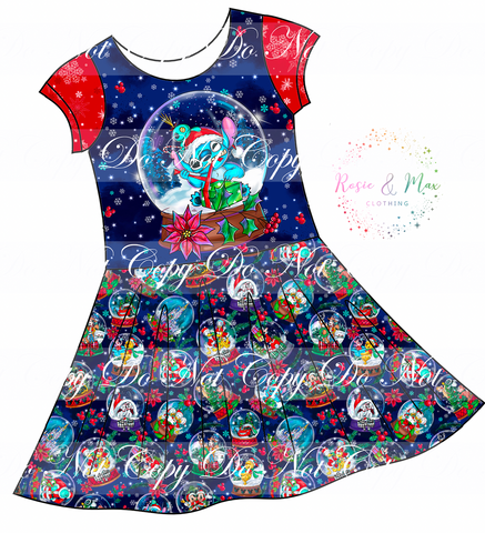 PREORDER - Christmas Globes - Isla DRESS w/panel - 626