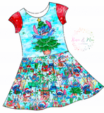 PREORDER - 626 Christmas - Isla DRESS w/panel - Tree