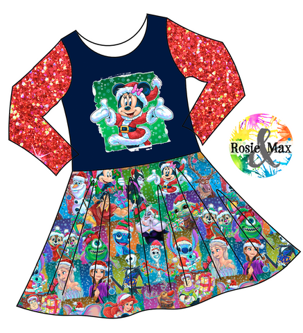 PREORDER - Christmas Sweater - Minnie - Isla Tunic w/PANEL