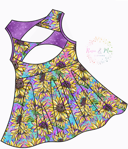 PREORDER - Seasonal Prints - Summer Sunflowers - Malibu Dress